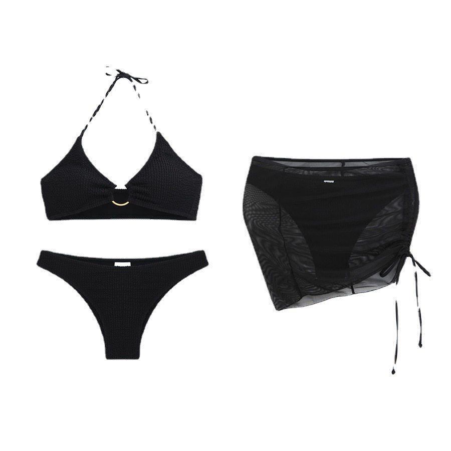 Wholesale Hanging Neck Polyester Swimwear 3-Piece Set